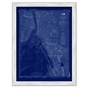 BUFFALO HARBOR, New York  -  2012 Nautical Chart Blueprint