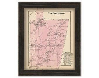 NEW GLOUCESTER, Maine 1871 Map, Replica or Genuine ORIGINAL