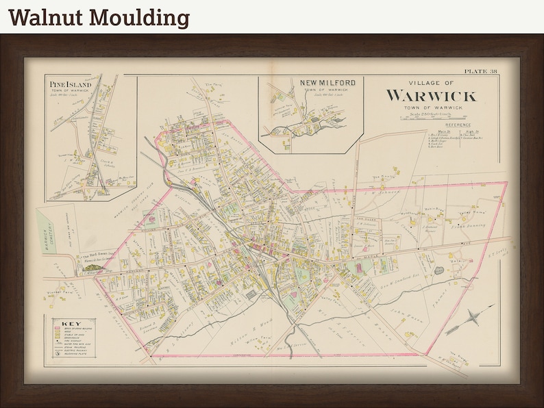 Village of WARWICK New York 1903 Map Replica or Genuine Etsy