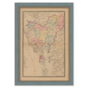 DORCHESTER COUNTY, Maryland 1866 Map, Replica or Genuine Original