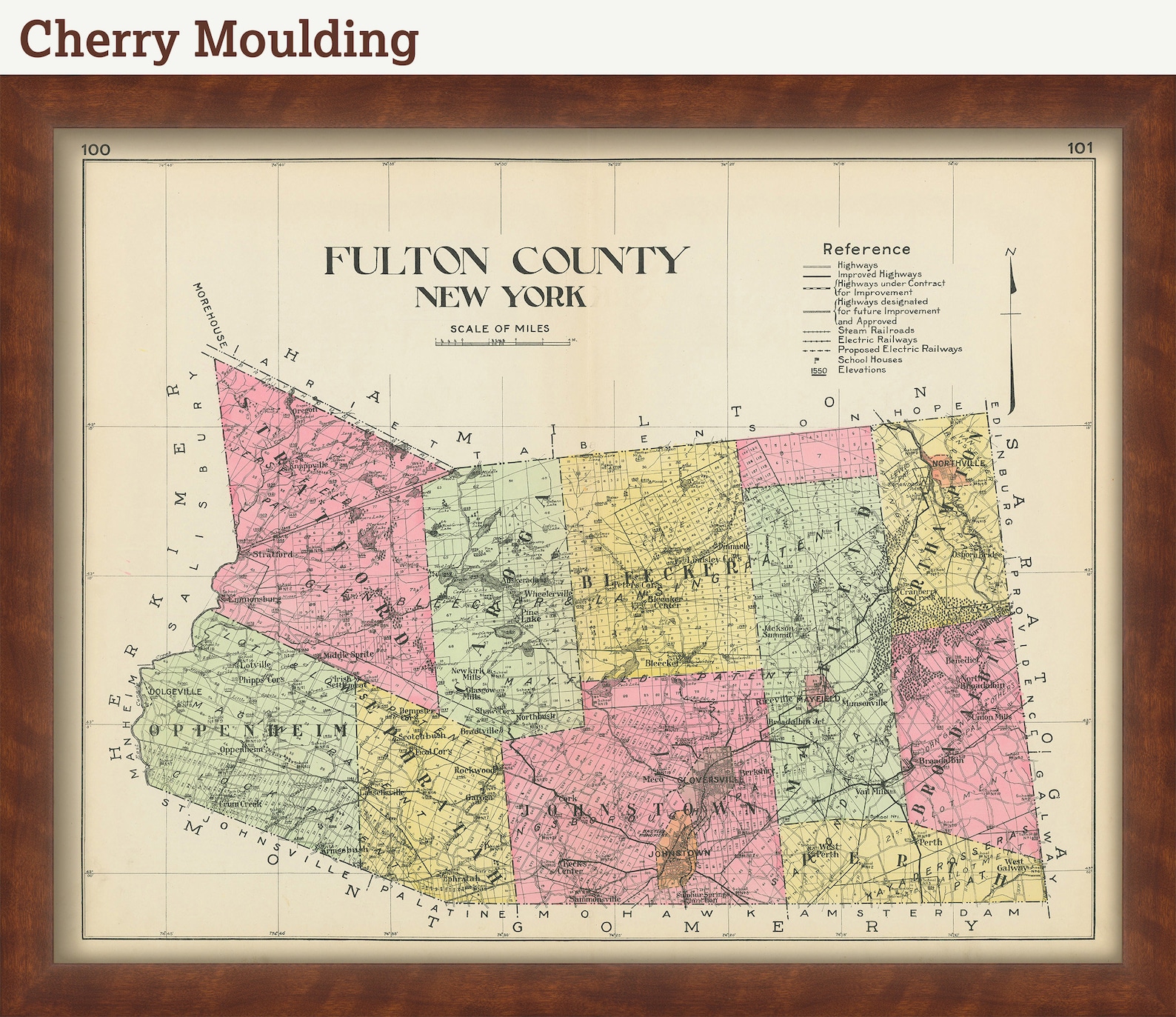FULTON County New York 1912 Map Replica or GENUINE ORIGINAL Etsy
