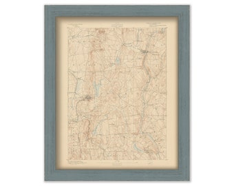 TOLLAND, VERNON and ELLINGTON, Connecticut 1893 Topographic Map - Replica or Genuine Original