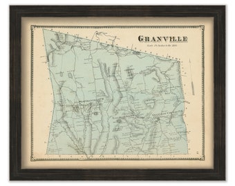 Town of GRANVILLE, Massachusetts 1870 Map