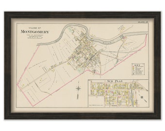 Village of MONTGOMERY, New York 1903 Map - Replica or Genuine Original