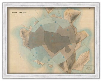 MINOT LEDGE LIGHTHOUSE Survey Plan for the foundation of the lighthouse 1858, Cohasset/Scituate, Massachusetts