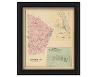 LOW HILL, Pennsylvania 1876 Map - Replica or Genuine Original