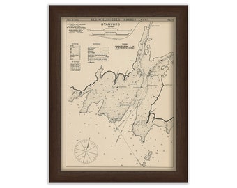 Stamford, Connecticut - Nautical Chart by George W. Eldridge 1901