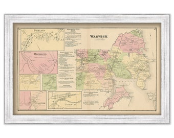 WARWICK, Rhode Island 1870 Map