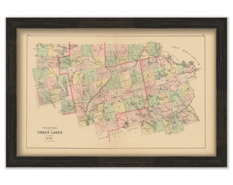 Timber Lands, Hancok, Penobscot, Piscataquis and Aroostook Counties, Maine 1890 Map, Replica or GENUINE ORIGINAL