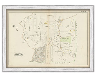 BROOKLINE, Massachusetts 1900 map, Plate 23 - Brookline Country Club - Replica or GENUINE ORIGINAL