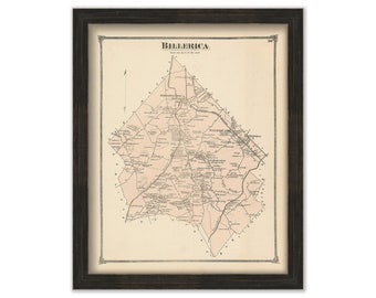 BILLERICA, Massachusetts 1875 Map - Replica or Genuine ORIGINAL