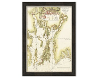 NARRAGANSETT BAY, Rhode Island - Nautical Chart by Des Barre 1776