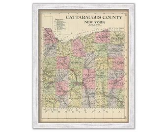 CATTARAUGUS County, New York 1912 Map, Replica or GENUINE ORIGINAL