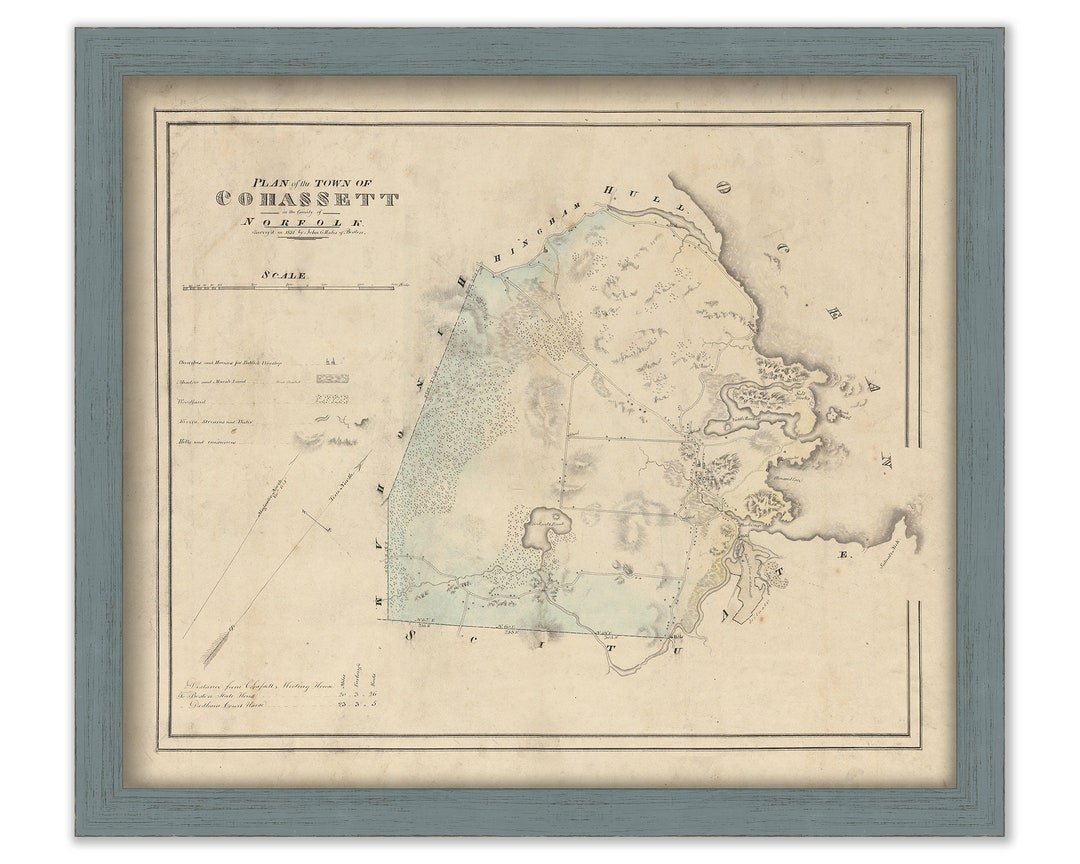 COHASSET, Massachusetts 1831 Map Etsy