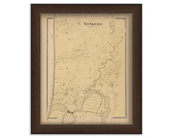 Town of YONKERS, New York 1868 Map