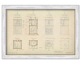 FORT CARROL LIGHTHOUSE, Baltimore, Maryland  - Drawing and Plan of the Lighthouse as it was in 1900