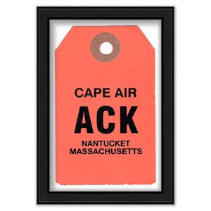 Reproduction Baggage Tag from  CAPE AIR -  Destination NANTUCKET, Massachusetts - Nantucket Red