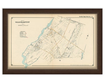 WEST HAMPTON, Long Island, New York Map 1916 - Replica or Genuine Original
