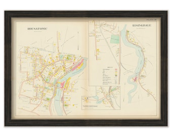 Villages of HOUSATONIC and RISINGDALE, Massachusetts 1904 Map - Replica or Genuine Original