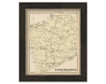 UPPER FREEHOLD, New Jersey 1873 Map - Replica or Genuine ORIGINAL