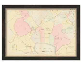 Southwest LENOX, Massachusetts 1904 Map - Replica or Genuine ORIGINAL