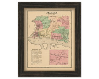 NIAGARA, New York 1875 Map, Replica or Genuine Original