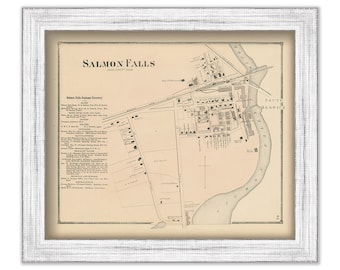 Village of Salmon Falls, New Hampshire 1871 Map, Replica or GENUINE ORIGINAL