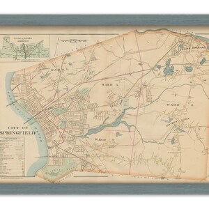 SPRINGFIELD, Massachusetts 1894 Map  -  Replica or Genuine ORIGINAL