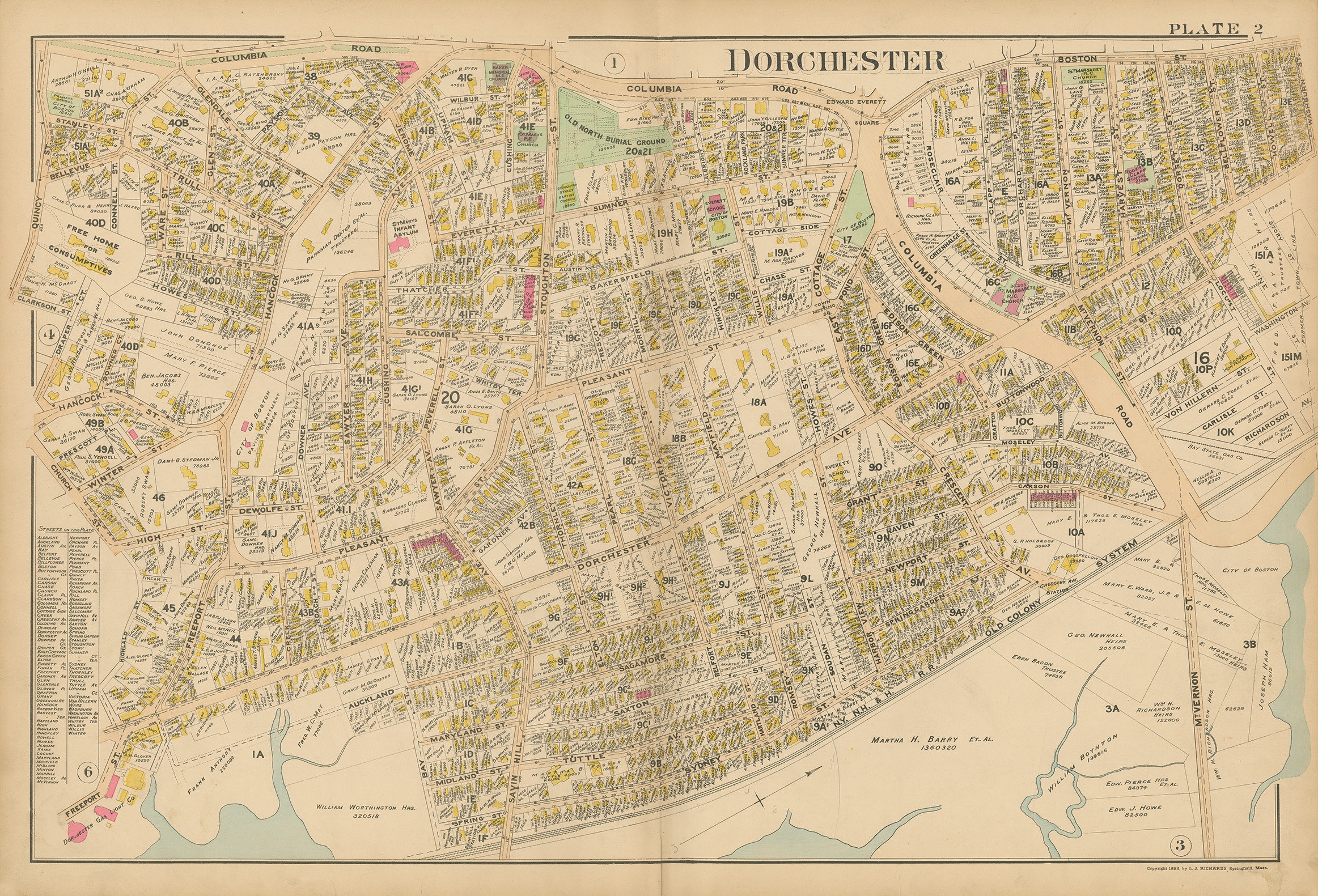 DORCHESTER, Massachusetts 1899 map, Plate 2 - Replica or GENUINE ORIGINAL