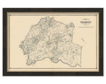 City of NEWTON, Massachusetts 1875 Map