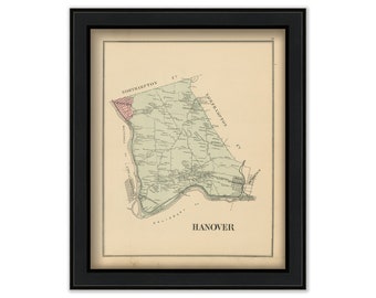 HANOVER, Pennsylvania 1876 Map - Replica or Genuine Original