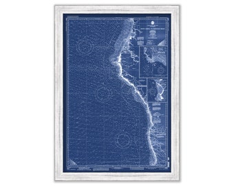 Point Arena to Trinidad Head, California - 1991 Nautical Chart Blueprint