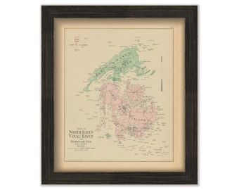 North Haven and Vinal Haven Islands, Maine 1890 Map, Replica or GENUINE ORIGINAL