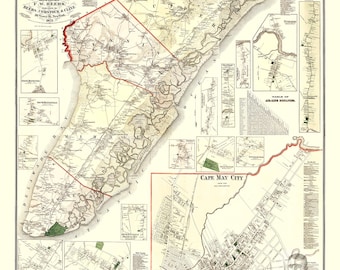 CAPE MAY COUNTY, New Jersey  -  1872 County Map
