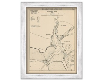 BRIDGEPORT, Connecticut  - Nautical Chart by George W. Eldridge 1901