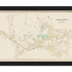 Town of QUINCY, WEST QUINCY, Massachusetts 1888 Map