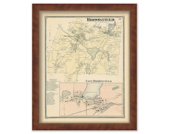 Town of BROOKFIELD, Massachusetts 1870 Map