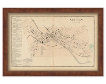 Village of ADDISON, New York 1873 Map, Replica or Genuine ORIGINAL