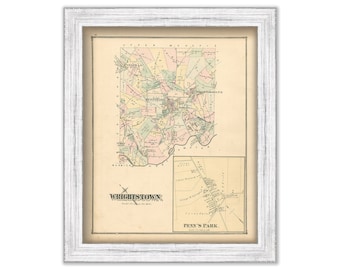 WRIGHTSTOWN, Pennsylvania  - 1876 Map