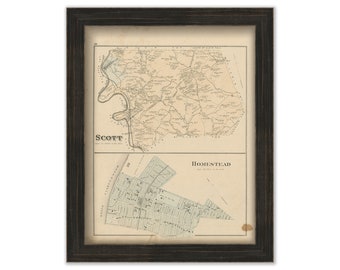 SCOTT and HOMESTEAD, Pennsylvania 1876 Map - Replica or Genuine ORIGINAL