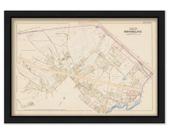 Brookline, Massachusetts 1888 Map