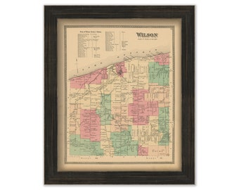 WILSON, New York 1875 Map, Replica or Genuine Original