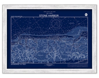 STONE HARBOR, New Jersey 2017 Nautical Chart Blueprint