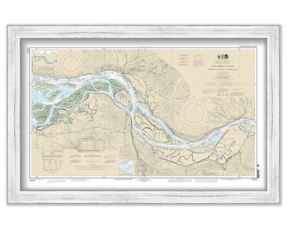 Columbia River Nautical Charts Columbia River Harrington Point To Crims Island | Etsy Australia