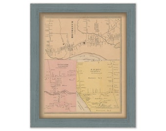 HOCKANUM, Hartford County, Connecticut, 1869 Map, Replica or GENUINE ORIGINAL