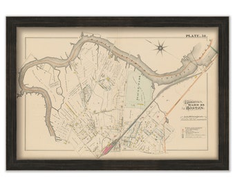 BRIGHTON, Boston, Massachusetts 1882 Map - Replica or Genuine ORIGINAL