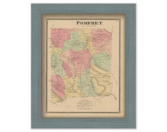 POMFRET, Windsor County, Vermont 1869 Map - Replica or Genuine ORIGINAL