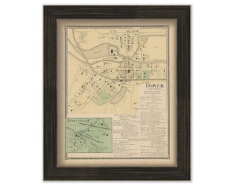 Village of DOVER, Morris County, New Jersey 1868 - Replica or Genuine Original Map
