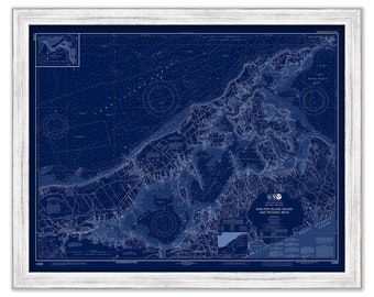 SHELTER ISLAND SOUND, Long Island, New York - Nautical Chart Blueprint published in 2017
