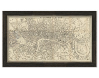 LONDON, ENGLAND 1851 MAP